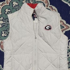 UGA White Puffy Vest